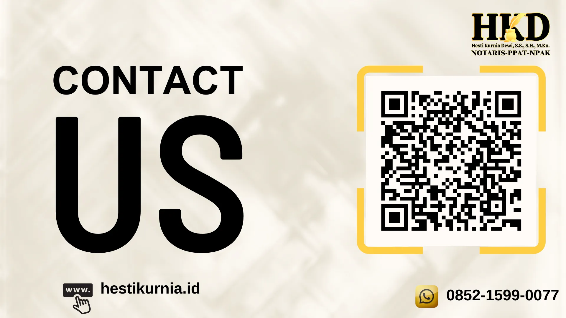 Kartu Nama Notaris PPAT NPAK Hesti Kurnia Dewi, S.S.,S.H.,M.Kn.